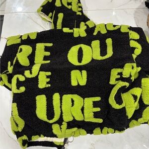 Black and Green Fleece Hoodie